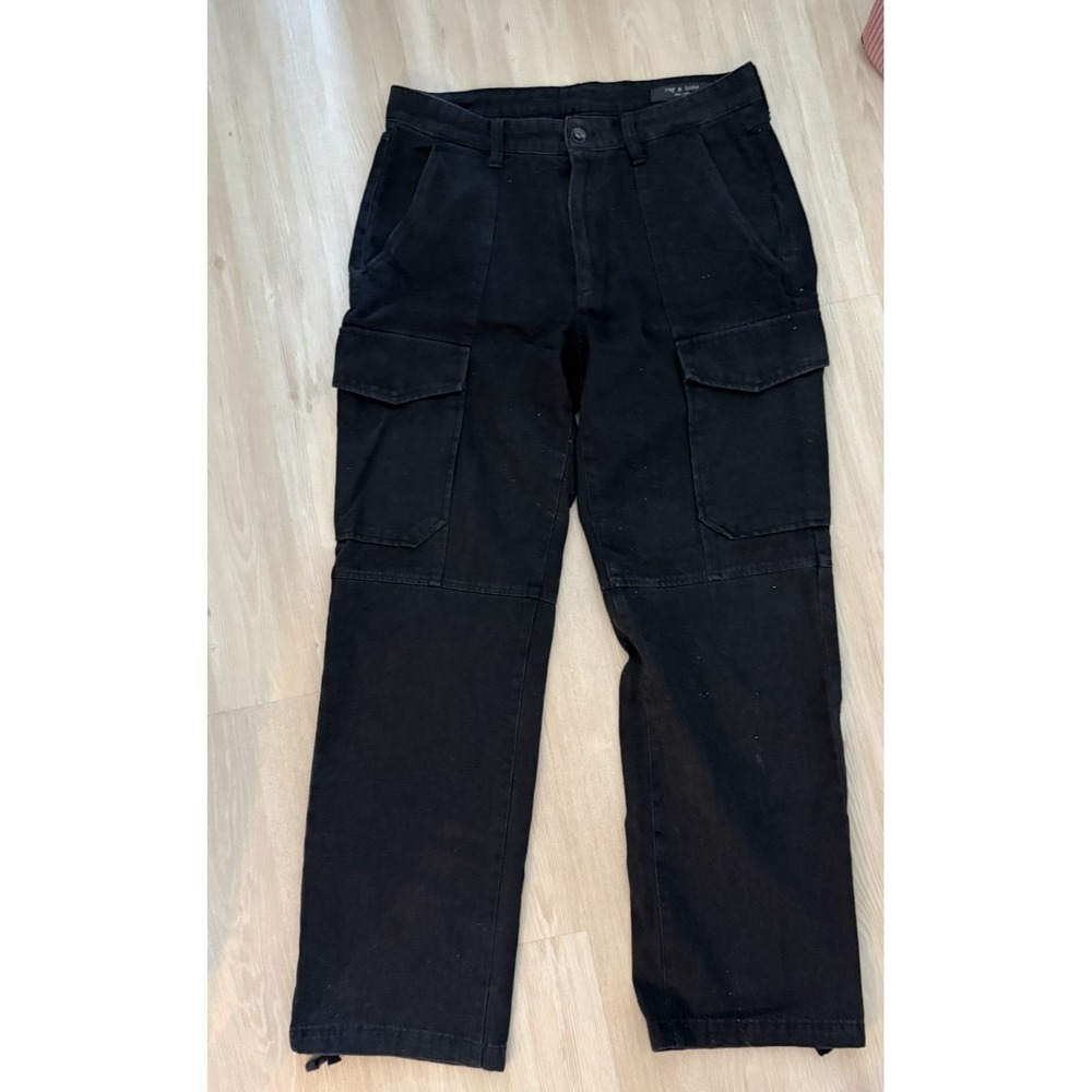 Rag & Bone Men's Black Fit 4 Loose Fit Cargo Jeans Size 30